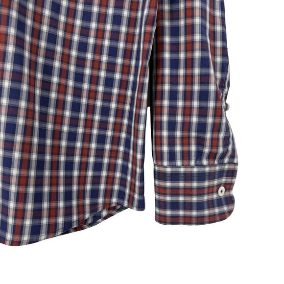 Billy Reid Navy Red Plaid Buttondown Button Down Shirt Sz S - Picture 2 of 4